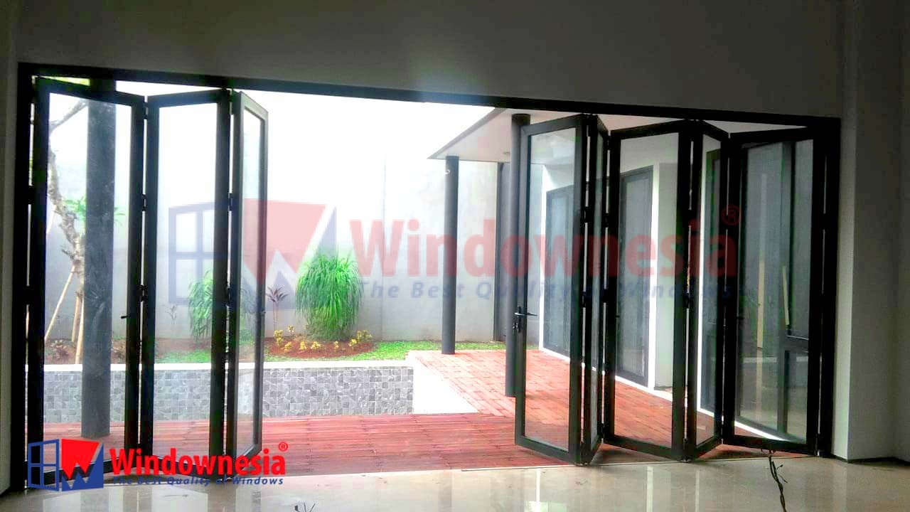 Pintu Lipat 8 daun Pintu Lipat Aluminium 6 Daun