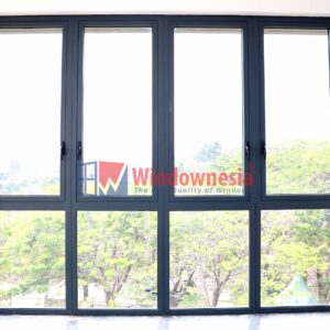 Jendela Swing Aluminium Grey Abu Abu Jendela Aluminium Finish Good