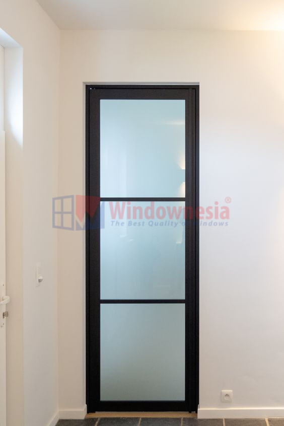Pintu Kamar Tidur Kaca Aluminium Pintu Aluminium Kaca Buram / Kaca Es