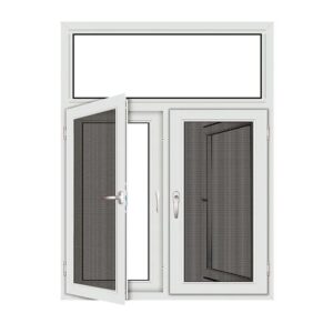 Jendela-Swing-Kawat-Nyamuk Jendela Casement Aluminium 2 Daun + Jendela Kawat Nyamuk
