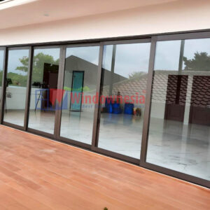 Pintu-Geser-6-Daun Pintu Sliding Aluminium Coklat ( Brown )