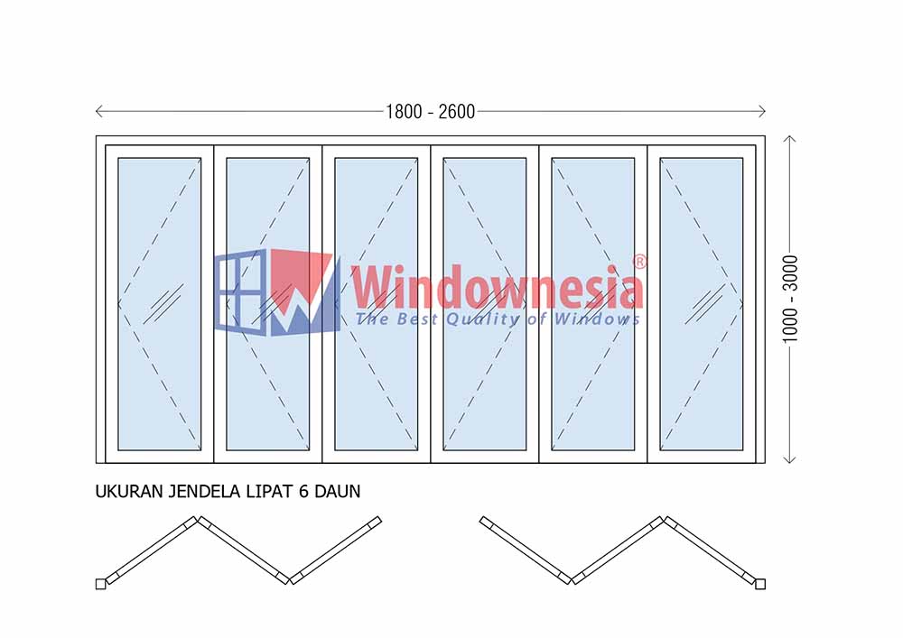 Ukuran Jendela Lipat 6 Daun