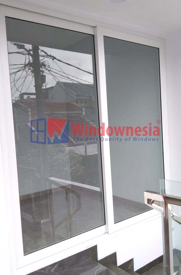 Jendela Geser Kaca Aluminium (7) Jendela Sliding Aluminium Putih