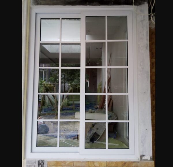 Jendela Sliding UPVC (2) Jendela Sliding Aluminium Putih