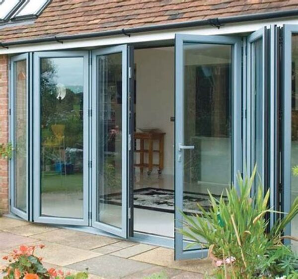 Pintu Lipat Aluminium Kaca (12) Pintu Lipat Aluminium Grey ( Abu-abu )