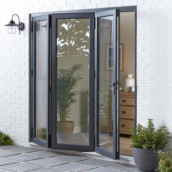 Pintu Lipat Aluminium Kaca (16) Pintu Lipat Aluminium Grey ( Abu-abu )